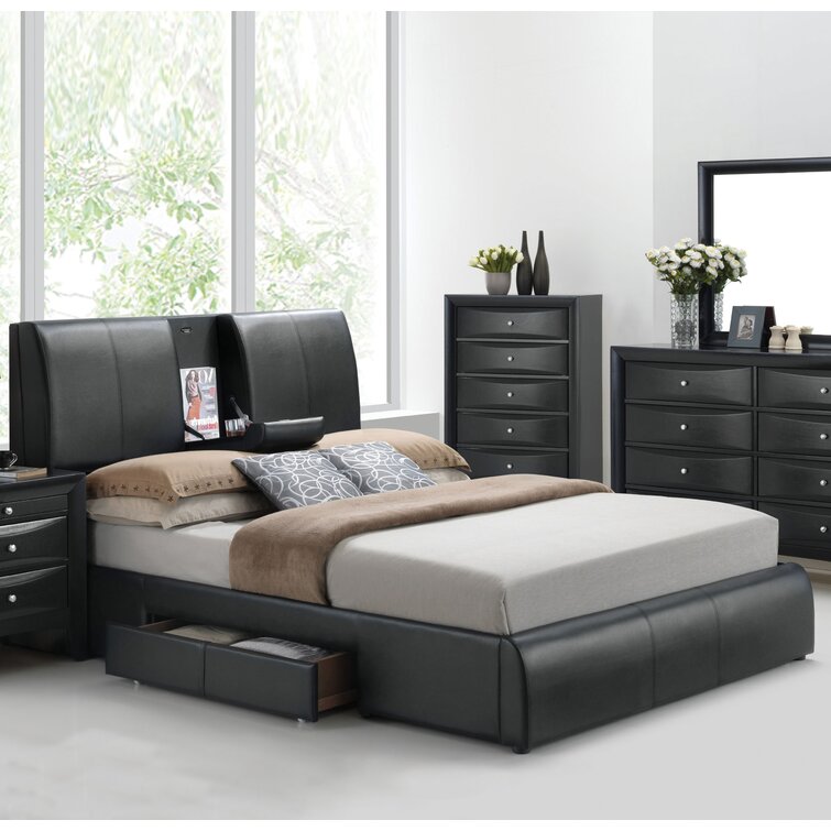 Horsley upholstered store storage platform bed